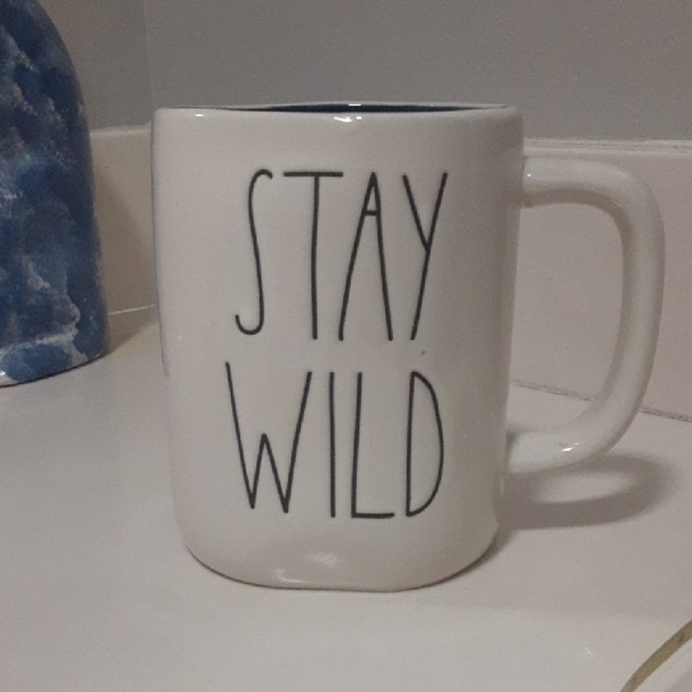 Rae Dunn White and Black Stay Wild Double Sided Mug